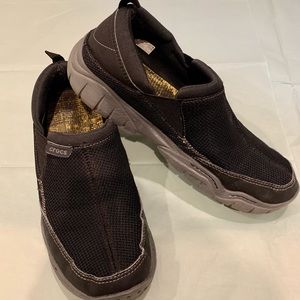 Men’s Crocs Swiftwater Mesh Slip On Moc Mens Size 12 Black Grey